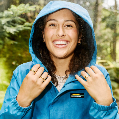 Témis - veste 3/4 imperméable couleur bleu pour femme