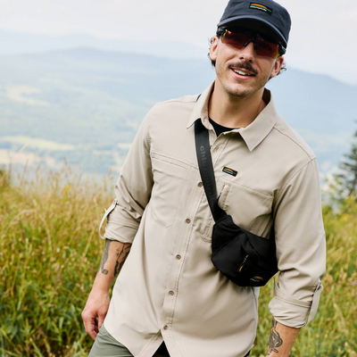 Gaspé - chemise manche longue anti-UV de couleur gris pour homme