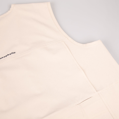 Veste sans manches unisexe avec plusieurs poches couleur beige