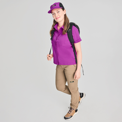 Durango - chemise manches courtes couleur violet pour femme