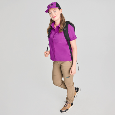 Durango - chemise manches courtes couleur violet pour femme
