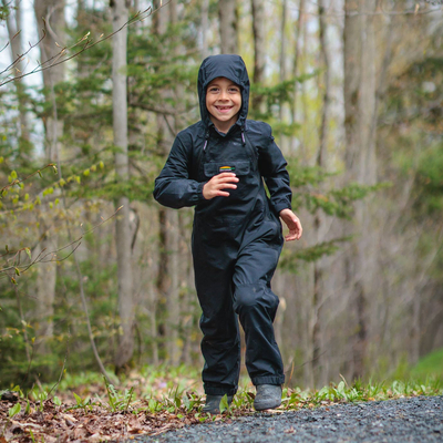Habit de pluie - Combinaison une-pièce imperméable noir pour enfant