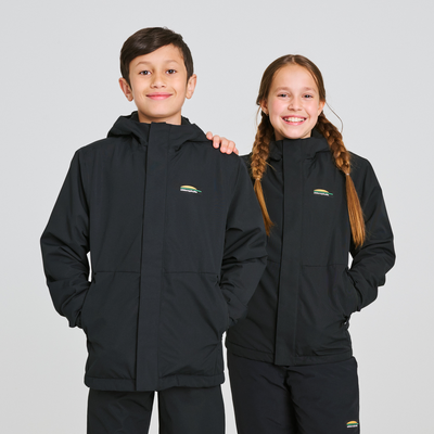 Veste isolé imperméable noir pour jeune