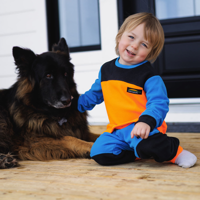 Yéti - ensemble thermal pour enfant couleur bleu et orange