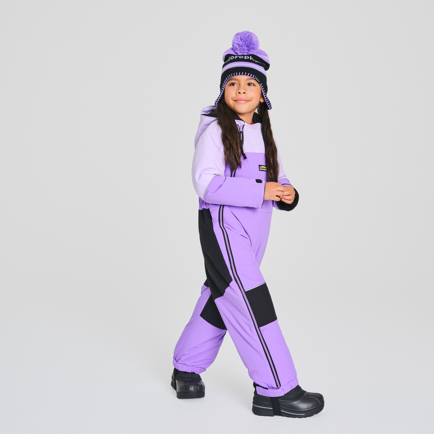 habit de neige 1 pièce pour enfant couleur mauve