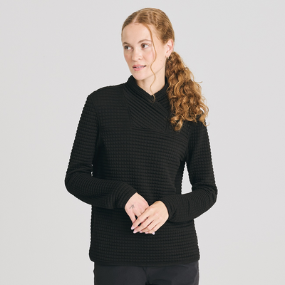chandail gauffré pour femme couleur noir