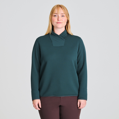 chandail gauffré pour femme couleur vert