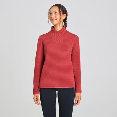 chandail gauffré pour femme couleur rouge 