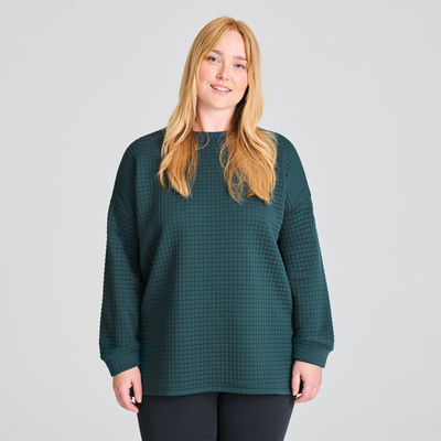Tunique en jacquard pour femme de couleur verte