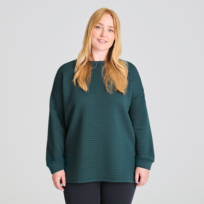 Tunique en jacquard pour femme de couleur verte