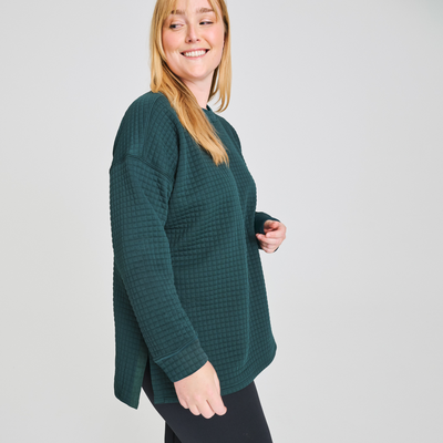 Tunique en jacquard pour femme de couleur verte