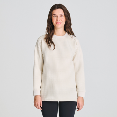 Tunique en jacquard pour femme de couleur beige