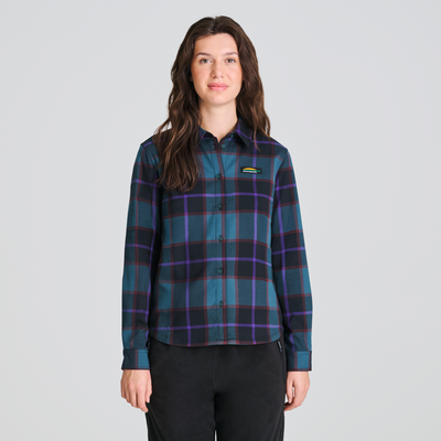 Chemise à carreaux pour femme couleur vert