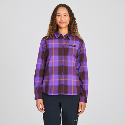 Chemise à carreaux pour femme couleur violet