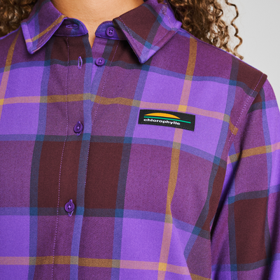 Chemise à carreaux pour femme couleur violet