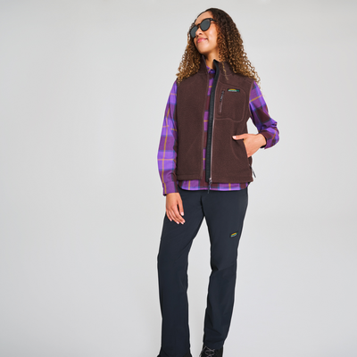 Chemise à carreaux pour femme couleur violet