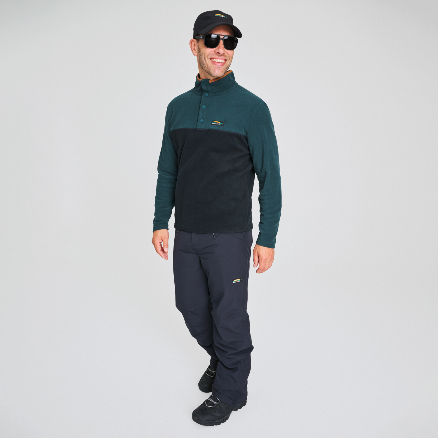 Nilas - chandail en polaire pour homme couleur vert et noir