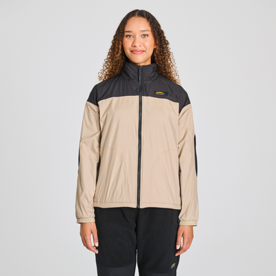 Veste mi-saison réversible pour femme couleur beige et imprimé