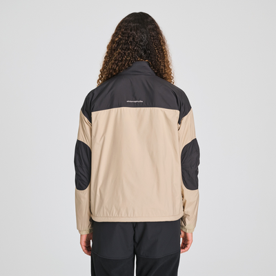 Veste mi-saison réversible pour femme couleur beige et imprimé