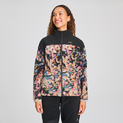 Veste mi-saison réversible pour femme couleur beige et imprimé