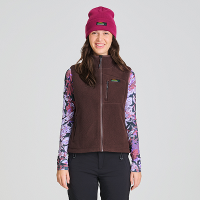 Vestes sans manches en polaire Sherpa pour femme