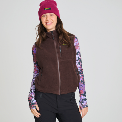 Vestes sans manches en polaire Sherpa pour femme
