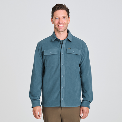Surchemise Johansen pour homme en laine polaire de couleur bleu