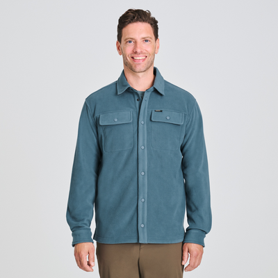 Surchemise Johansen pour homme en laine polaire de couleur bleu
