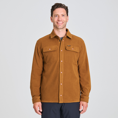 Surchemise Johansen pour homme en laine polaire de couleur brun orangé