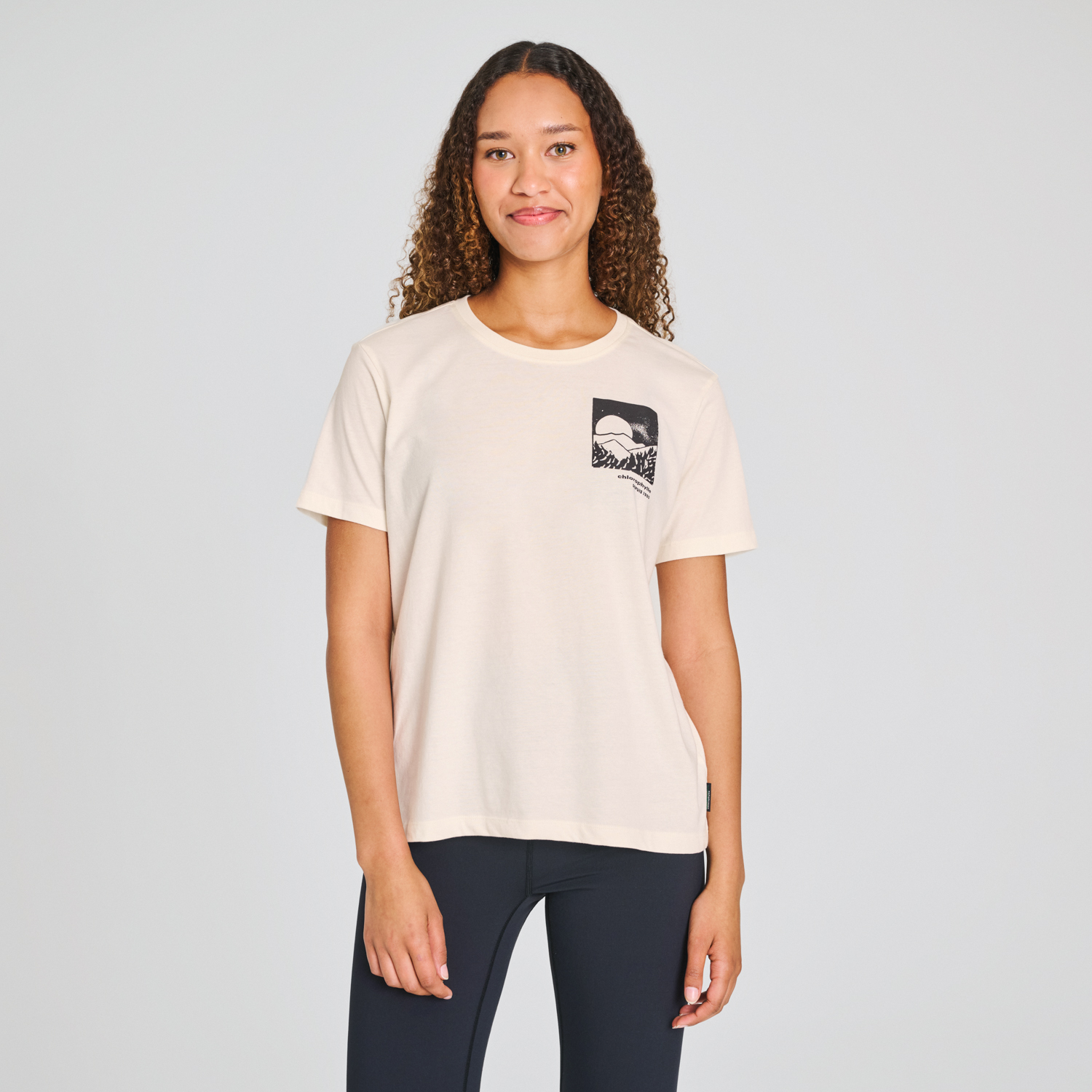 T-shirt en coton bio pour femme de couleur beige