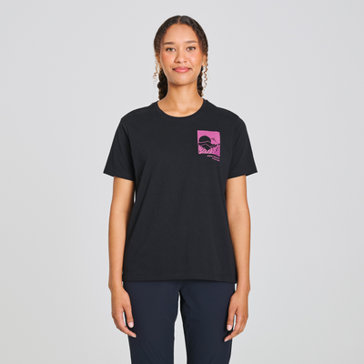 T-shirt en coton bio pour femme de couleur noir