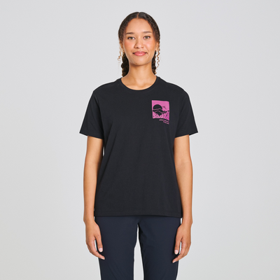 T-shirt en coton bio pour femme de couleur noir