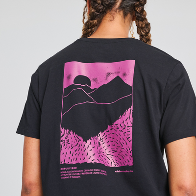 T-shirt en coton bio pour femme de couleur noir