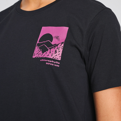 T-shirt en coton bio pour femme de couleur noir