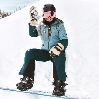 Manteau de ski pour femme de couleur bleu-vert