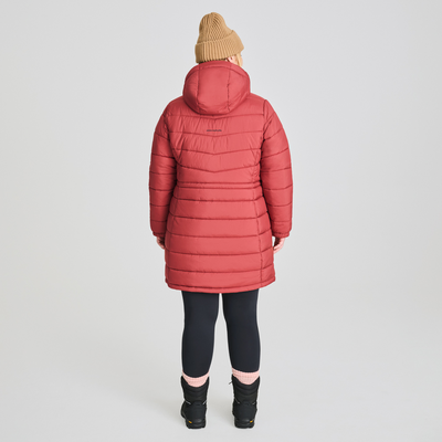 manteau d'hiver 3/4 isolé pour femme de couleur rose
