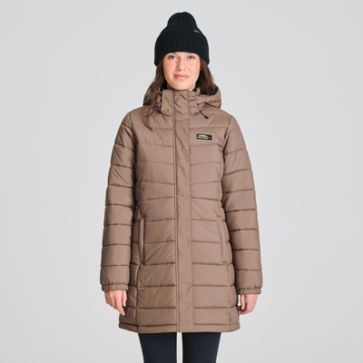 manteau d'hiver 3/4 isolé pour femme de couleur beige