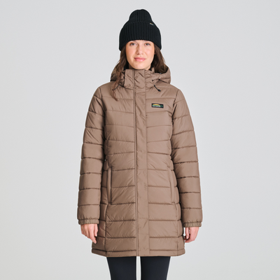 manteau d'hiver 3/4 isolé pour femme de couleur beige