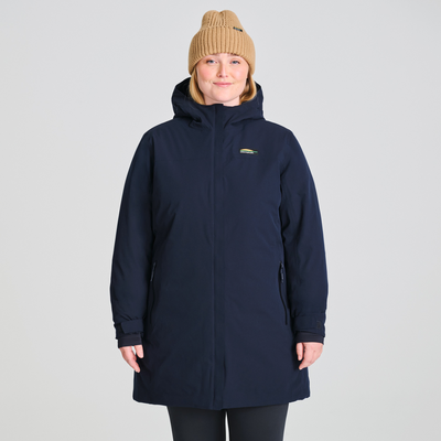 Manteau d'hiver 3/4 imperméable pour femme de couleur noir