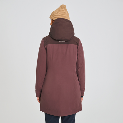 Manteau d'hiver 3/4 imperméable pour femme de couleur rouge
