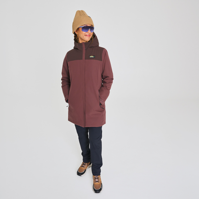 Manteau d'hiver 3/4 imperméable pour femme de couleur rouge