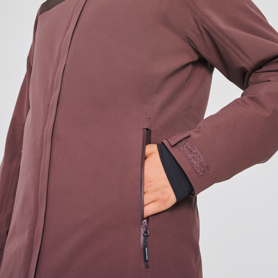 Manteau d'hiver 3/4 imperméable pour femme de couleur rouge