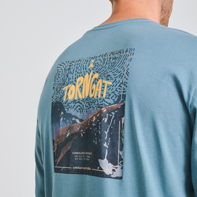 T-shirt manches longues en coton bio pour homme couleur bleu