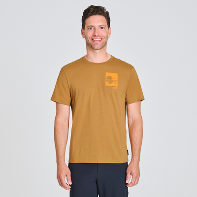 T-shirt en coton bio pour homme de couleur orangé