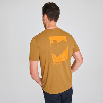 T-shirt en coton bio pour homme de couleur orangé
