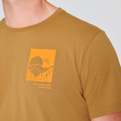T-shirt en coton bio pour homme de couleur orangé