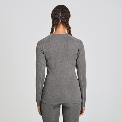 Chandail thermal en mérinos pour femme de couleur gris