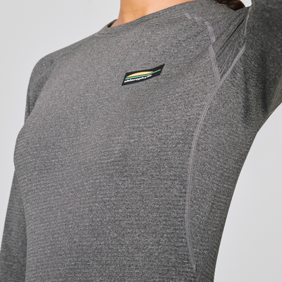 Chandail thermal en mérinos pour femme de couleur gris