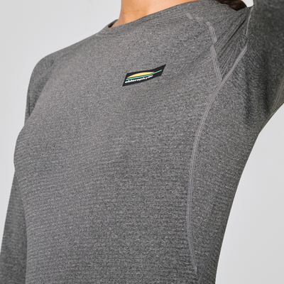 Chandail thermal en mérinos pour femme de couleur gris