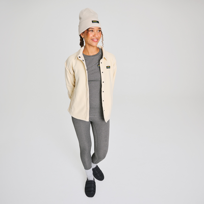 Pantalon thermique en mérinos pour femme de couleur gris
